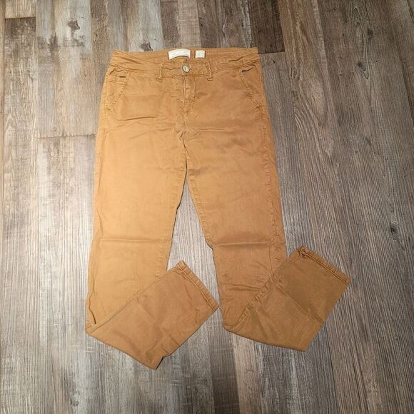 Anthropologie Hei Hei Khaki Slim Straight Ankle Pants Womens 28 - Picture 1 of 8